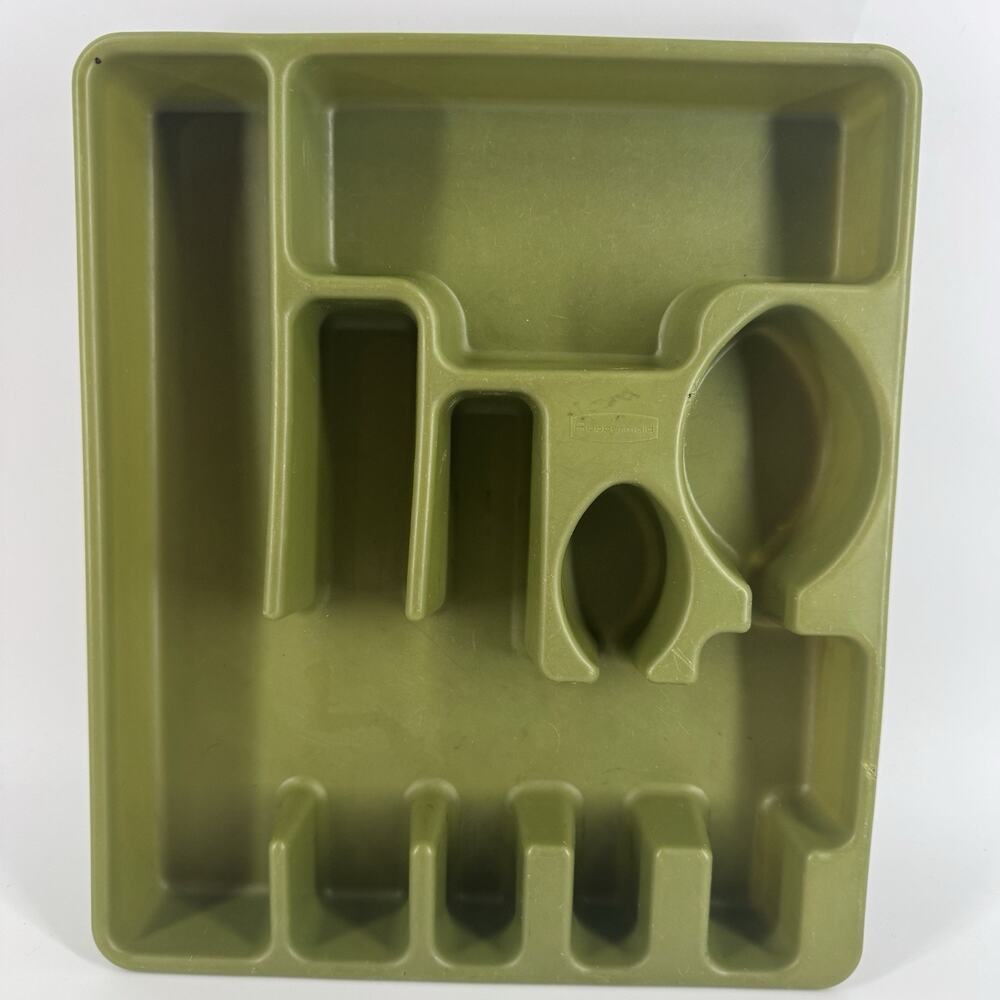 Rubbermaid Silverware Drawer Organizer Avocado Green 2922 Vintage MCM